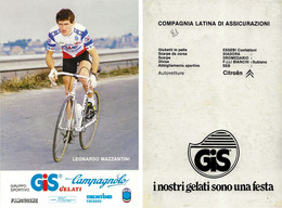 CARTE CYCLISME LEONARDO MAZZANTINI TEAM GIS 1983 ( PARTIE ARRIERE LEGEREMENT DETERIORÉE, VOIR PHOTO DEL ANNONCE ) - Cycling