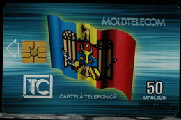 MOLDOVA 1997 PHONECARD FLAG USED VF!! - Moldavie