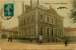 Roanne * Banque La Caisse D'épargne * Banco Bank * Rue * Cpa Toilée Colorisée - Roanne