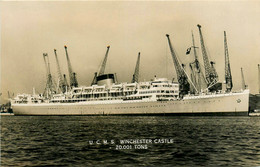 UCMS WINCHESTER CASTLE * Carte Photo * Bateau Cargo Paquebot Commerce Marine Marchande ? Société Compagnie  CUNARD LINE - Comercio