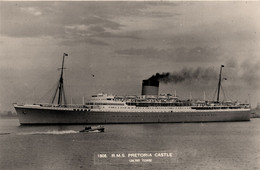 RMS PRETORIA CASTLE * Carte Photo * Bateau Cargo Paquebot Commerce Marine Marchande ? Société Compagnie UNION LINE - Cargos