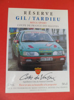 Etiquette Vin Cotes Du Ventoux Réserve GIL / TARDIEU Méga Sport - Coupe De France Des Rallyes AUGIER 879 TY 84 Vaucluse - Côtes Du Ventoux