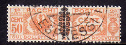ITALY KINGDOM ITALIA REGNO 1945 LUOGOTENENZA PACCHI POSTALI FREGIO PARCEL POST CENT. 50c USATO USED OBLITERE' - Postal Parcels