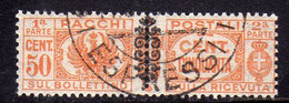 ITALY KINGDOM ITALIA REGNO 1945 LUOGOTENENZA PACCHI POSTALI FREGIO PARCEL POST CENT. 50c USATO USED OBLITERE' - Postpaketten