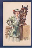 CPA Femme Avec Cheval Horse Illustrateur Femme Women Non Circulé Rappini - Pferde