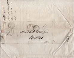 LETTRE LONDON NANTES 1853 CACHETS  A VOIR ????? - ...-1840 Préphilatélie