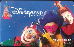 FRANCE  -  DisneyLAND PARIS  -  5 ANS -  Adulte - Disney-Pässe