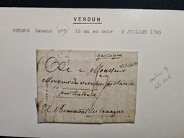 Meuse - Verdun - Marque Postale N°5 Catalogue Lenain - 1701-1800: Voorlopers XVIII
