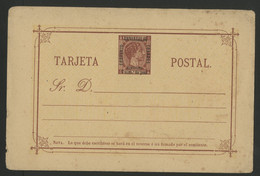 POSTAL STATIONERY ALPHONSO XII OVERPRINTED CONVENTIO UNIVERSAL DE CORREOS HABILITADO (see Description) - Philippines