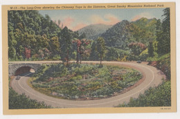 USA,TENNESSEE,THE LOOP-OVER SHOWING THE CHIMNEY TOPS IN THE DISTANCE,GREAT SMOKY MOUNTAINS NATIONAL PARK POSTCARD - Smokey Mountains
