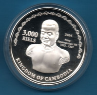 CAMBODIA 3000 RIELS 2004 KM# 139 Silver .999 Argent 2006 FOOTBALL World Cup KING JAYAVAIMAN VII - Cambodia