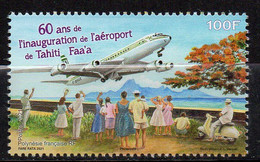 Polynésie Française 2021 - 60 Ans Aéroport De Tahiti, Avions - 1 Val Neuf // Mnh - Ungebraucht