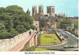 THE MINSTER FROM CITY WALLS - YORK - WITH FORD CORTINA IN FOREGROUND - 1980 - York