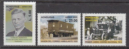 2005 Honduras Mail Transport Aviation Lindbergh Trains Trucks Complete Set Of 3 MNH - Honduras