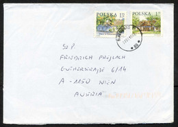 Poland Białogard 2009, Old Houses Stamps Cover Used To Wien Austria | Mi 3773, 3822 Krzeslawice, Zelazowa Wola - Covers & Documents