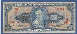 BRAZIL - P.173b – 1.000 Cruzeiros ND (1961-1963) Circulated Serie 2137 076657 - Brésil