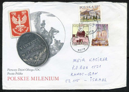 Poland Nowa Dęba 2010 Cover Used To Israel | Mi 3890, 3955 | Old Houses Lipkow, Cathedrals - Lettres & Documents