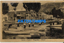 173126 ALBANIA POGRADEC BOAT CENTER POSTAL POSTCARD - Albanie