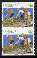 Australia 1989-94 Cycling 41c Very Fine Used Vert Pair With Horiz Perfs Omitted, SG 1180var - Animali