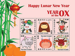 Marshall Islands 2020 LUNAR NEW YEAR OF THE OX SHEETLET  I202110 - Marshall