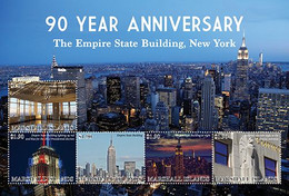 Marshall Islands 2021  90 YEAR ANNIVERSARY OF THE EMPIRE STATE BUILDING LANDMARK NYC SHEETLET  I202110 - Marshall