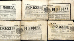 Cover 1854/59, Lotto Di Sei Giornali Del Mesaggiere Di Modena Ben Conservati. - Modena