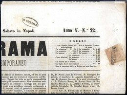 Cover 1860, Giornale Intero "Il Diorama" Del 17.3.1860 Affrancato Con 1/2 Grano Rosa Chiaro I Tavola, Buoni Margini E Ma - Naples