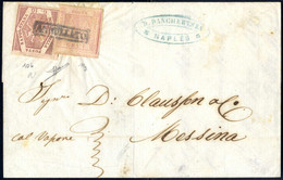 Cover 1859, Lettera Del 2.3.1859 Da Napoli A Messina, Affrancata Per Il Trasporto Col Vapore (indicazione Manoscritta) C - Naples