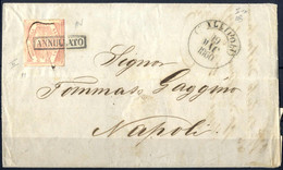 Cover 1860, Lettera Del 19.5.1860 Da Gallipoli A Napoli, Affrancata Con 10 Grana Carminio Rosa II Tavola Per Lettere Di  - Naples