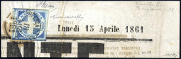 Piece 1861, "Crocetta" Tavola B Posizione 3, Annullata A Cerchio Il 18.4 Su Parte Di Testata Di Giornale, Firmata A Dien - Naples