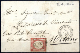 Cover 1861/62, Lotto Di Due Lettere Ed Un Giornale: 1) Lettera Del 5.4.1862 Da Napoli Per Milano Affrancato Con 5 Gr. Ve - Naples