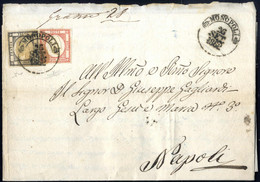 Cover 1862, Lettera Completa Del Testo Di Tre Porti (indicazione Manoscritta 28 Grammi) Del 26.9.1862 Da Monopoli A Napo - Naples