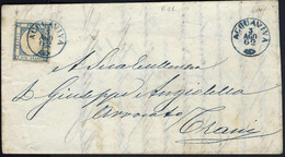 Cover "ACQUAVIVA", Lettera (senza Le Alette) Del 3.8.1862 Da Acquaviva Per Trani, Affrancata Con Province Napoletane 2 G - Naples