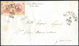 Cover "Chieti", Annullo Circolare Su Lettera Del 8.10 Per Lanciano Affrancata Per 4 Gr. Con Due 2 Gr. Rosa Carminio, Pun - Naples