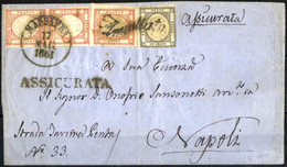 Cover "MASSAFRA", Assicurata Del 17.5.1861 Da Massafra A Napoli, Affrancata Con Province Napoletane 1 Gr. Nero E Strisci - Naples