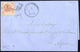 Cover "Vasto", Svolazzo "Annullato" Del Tipo 22 Su 2 Gr. Su Lettera Del 1.2.1861 Per Napoli, Annullo A Cerchio Sul Front - Napoli