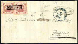 Cover "Viesti", Lettera Del 12.6.1860 Per Foggia Affrancata Con Due Esemplari 2 Gr. Carminio, III Tavola, Francobolli An - Napoli