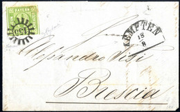 Cover 1856, Brief Vom 18.8.1856 Von Kempten (innen Beschriftet Mit "Campidonia In Baviera") über Innsbruck Nach Brescia  - Other & Unclassified