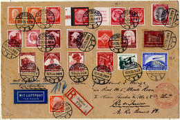 Cover 1935, Großformatiger Rekobrief Vom 12.11.1935 Von Potsdam Nach Rio De Janeiro, Frankiert Mit Insgesamt 21 Briefmar - Other & Unclassified