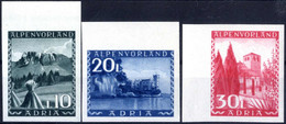 ** 1944, ALPENVORLAND ADRIA, Kompletter Satz Von 16 Werten 5 Cent. - 30 L. , Alle Ungezähnt Mit Bogenrand, Postfrisch In - Occupation 1938-45