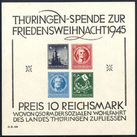 ** 1945, Block Weihnachten Auf Weißem Holzfreiem Kartonpapier (Papiersorte X) Im Blockmaß 120,7x121x120,7x121,1 Ohne Sch - Other & Unclassified