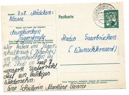 52 - 67 - Entier Postal Avec Cachet à Date Neunkirchen 1952 - Entiers Postaux