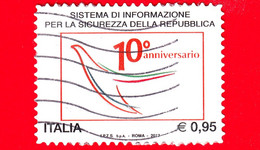 ITALIA - Usato - 2017 - 10 Anni Del Sistema Di Informazione Per La Sicurezza Della Repubblica - Logo -  0,95 - 2011-20: Used