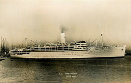 SS STRATHEDEN * Carte Photo * Bateau Cargo Paquebot Commerce Marine Marchande ? Société Compagnie PENINSUL ORIENT - Koopvaardij