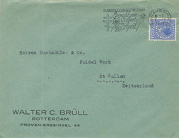 NIEDERLANDE 1938 Königin Wilhelmina 12 ½ C Auf Pra.-Brief M TUBERKULOSE-STEMPEL - Lettres & Documents