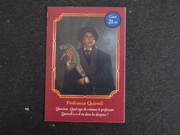 CARTE AUCHAN HARRY POTTER 21/90 PROFESSEUR QUIRELL IGUANE - Harry Potter