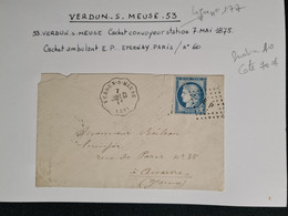 Meuse - Verdun - Convoyeur De Station Verdun-s-Meuse / CONF-CL - Losange EP - 7 Mai 1875 - 1849-1876: Classic Period