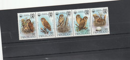 Swaziland - Yvert Série  399 à 403  **  -  Oiseaux Rapaces Hibou - Swaziland (1968-...)
