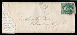 USA. 1866 (3 March). Romeo / Mi - Canada. Env Fkd 10c + Contains / Roughly Opened. SALE. - Non Classés