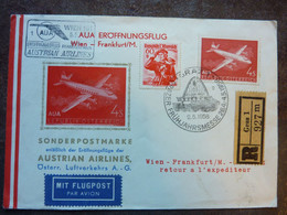 1958  AUA Eroffnungsflug  Wien - Frankfurt  PERFECT - Primi Voli